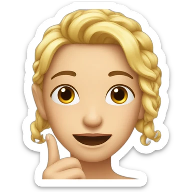 Expression faciale qui juge avec des lèvres pulpeuse montrant ses ongles sticker