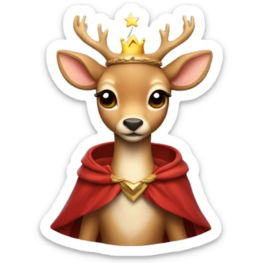 Cute deer with crown and cape  sticker