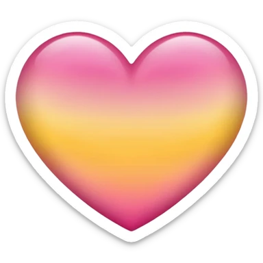 Yellow to pink ombré heart sticker