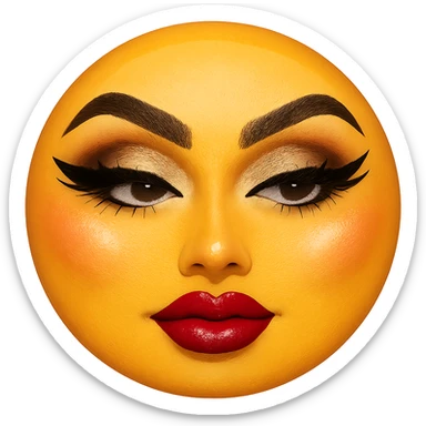 slay emoji with dramatic makeup sticker