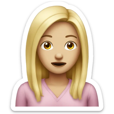 Blonde girl sick sticker