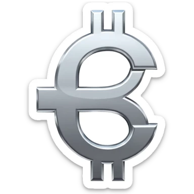 $ dollar metal symbol sticker