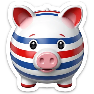 piggy bank in colors of monaco flag sticker