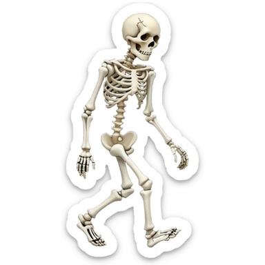 Skeleton walking like a zombie sticker