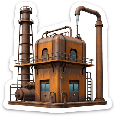 oil pumping station steel  sticker