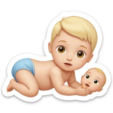 baby lying on ground sticker
