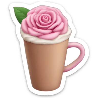Pink Rose latte sticker