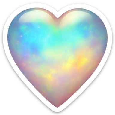 Opal heart sticker