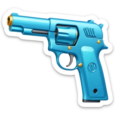 glitter blue cian gun sticker
