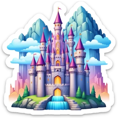 divine legendary complex detailed colorful gradients aesthetic-scenic castle sticker