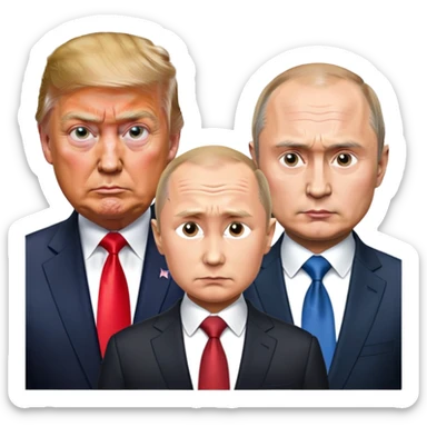 Trump Zelensky Putin war sticker