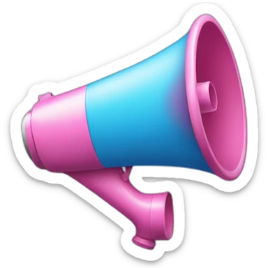 a pink-blue megaphone sticker