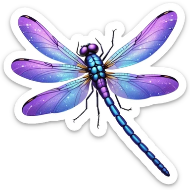 glitter purple dragonfly sticker