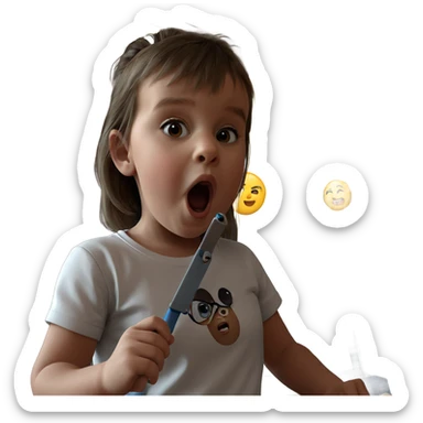 realistic girl in t-shirt sticker