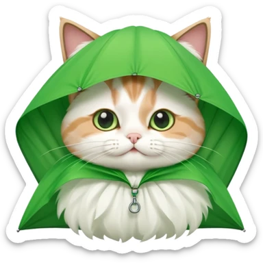 runny nose cat with green parachute sticker