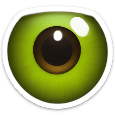 Un œil vert et un œil marron sur un visage de poupée sticker