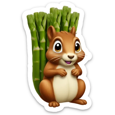 squirrel made of asparagus sticker