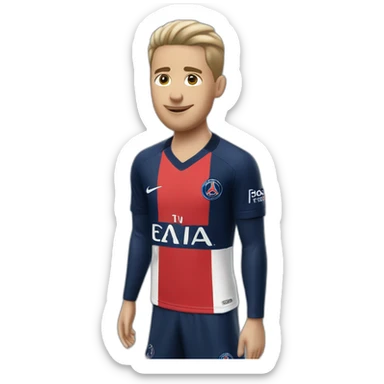 Garçon portant un maillot du PSG sticker