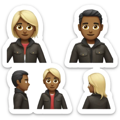 persona con chaqueta y ojeras sticker