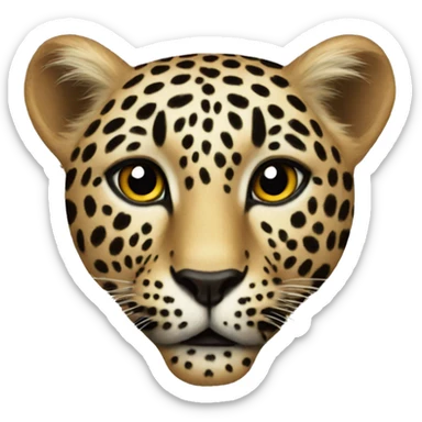 Leopard heart sticker