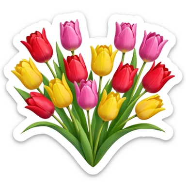 heart with spring tulips sticker