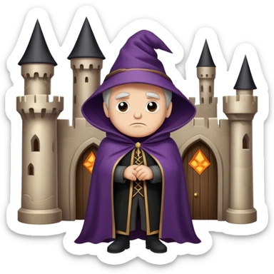 The wizard from Räuber Hotzenplotz is called Petrosilius Zwackelmann. He is a grumpy and selfish magician who lives alone in a spooky castle. He uses his magic for his own benefit and dislikes being disturbed. sticker