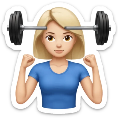 girl working out arms with a shirt on  sticker