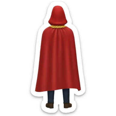 red hero cape back view sticker