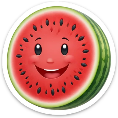 Una fetta di anguria con il sorriso sticker