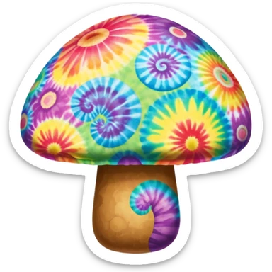 Tie dye mushroom sticker