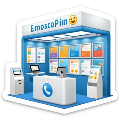 booth in an professional fair sticker