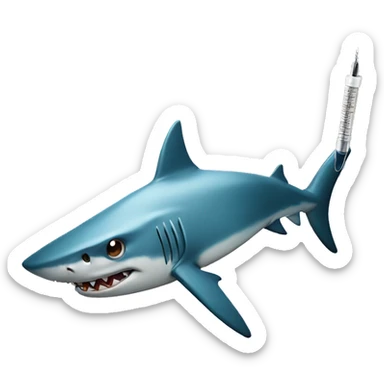shark with botox needle sticker