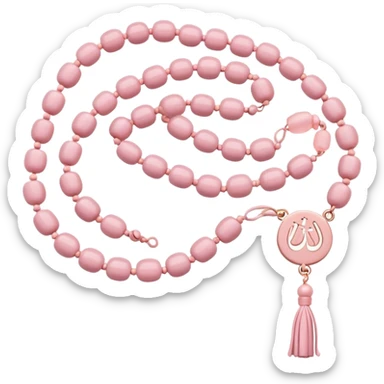 Islamic Prayer beads soft pink sticker
