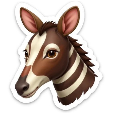 okapi, exotic African animal sticker