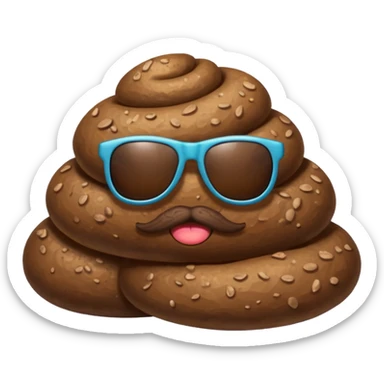 Poop with sunglasses sticker