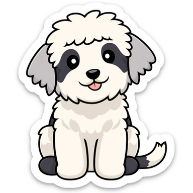 merle black Sheepadoodle  sticker