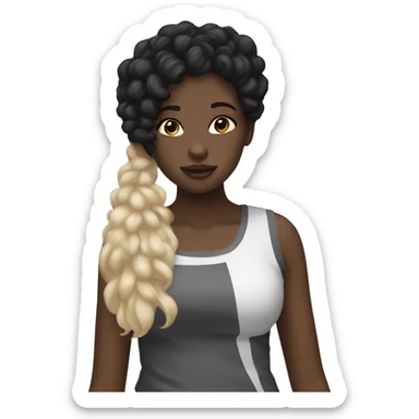 Black girl and White brunette girl besties sticker