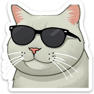 Cat with sunglasses sticker