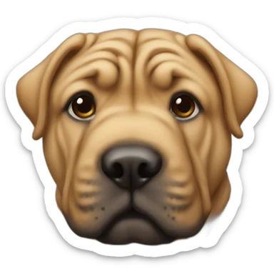 sharpei dog sticker