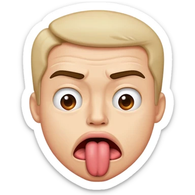 Emojis énerver qui plie sa langue en 2 dans sa bouche  sticker