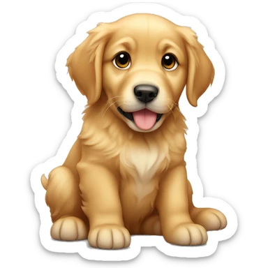 puppy golden retriever  sticker