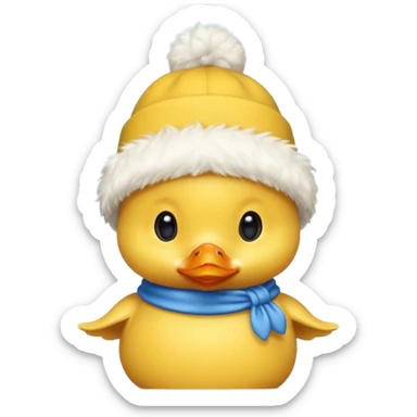 blue hats, baby duck sticker