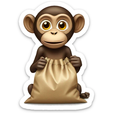 Monkey with a empty bag  sticker