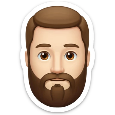 man with very long straight hair and beard no mustache sticker