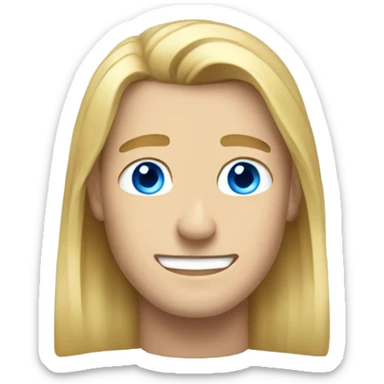 Long blonde hair, blue eyed man smiling  sticker