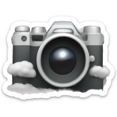 A camera half-obscured by clouds sticker