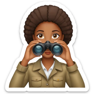 Black girl in binoculars sticker