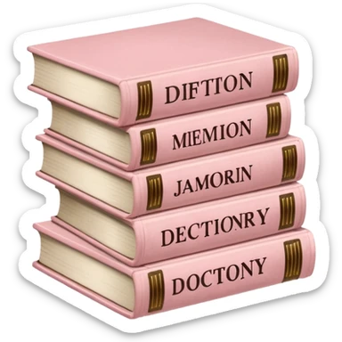 stack of pale pink stack of Dictionary books sticker