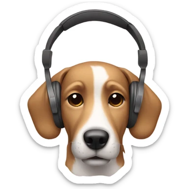 Dog with headphones sticker