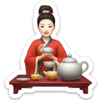 Chinese tea ceremonial 1 person  sticker